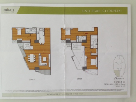 Floor plan of duplex for sale at Bright Sukhumvit 24